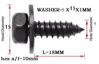 Automotive Under Car Fender Cover Self Tapping Screws for St5X19