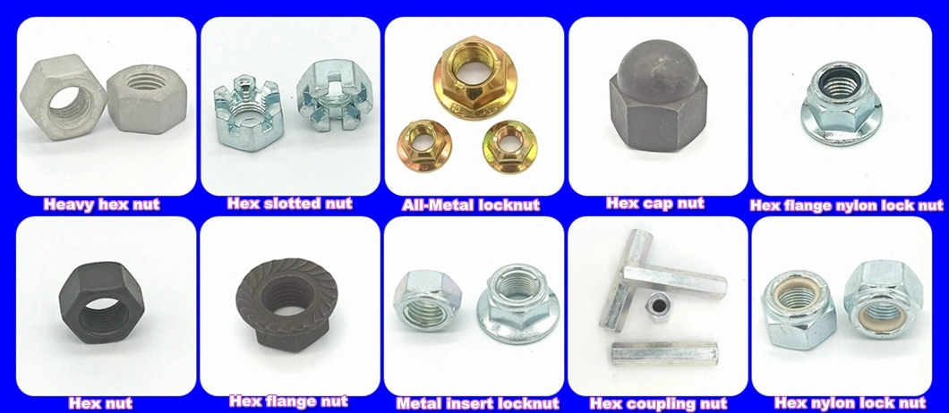 Custom DIN 985 Hex Flange Non Metallic Inserts Nylon Insert Lock Nuts Made in China