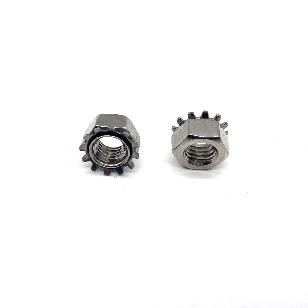 High Quality Stainless Steel 304 A2-70 A4-80 Lock Nut with External-Tooth Lock Washer Kep Nuts K Nut