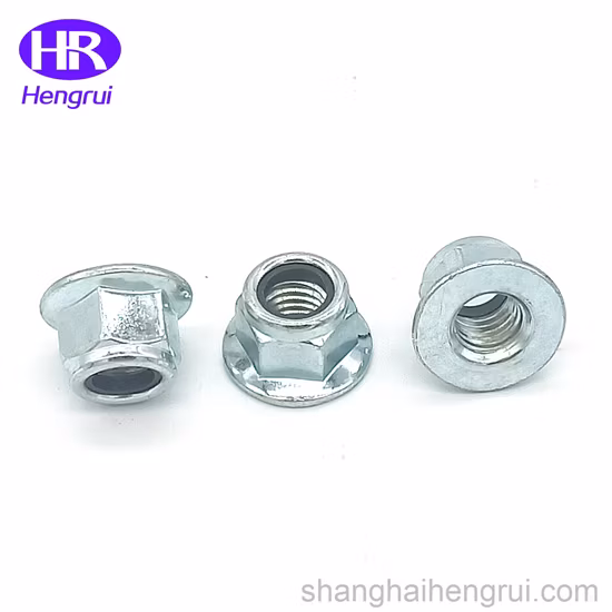 Custom DIN 985 Hex Flange Non Metallic Inserts Nylon Insert Lock Nuts Made in China