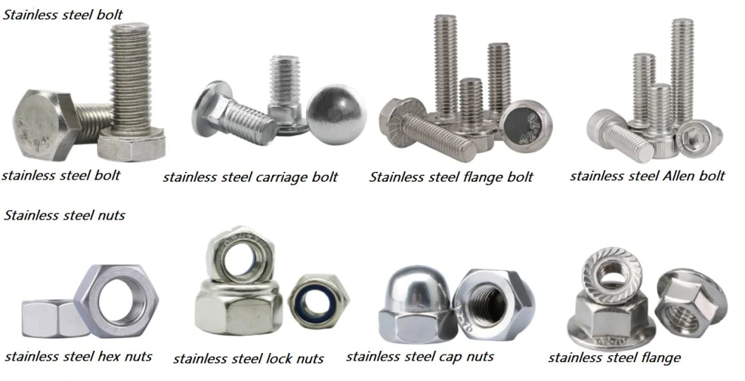 Stainless Steel A2 A4 Hexagon Nuts/Flange Nut /Nylon Lock Nut /Cap Nut/ Wing Nut/Coupling Nut/Wing Nuts. Hex Coupling Nuts, Spring Nuts/Hex Bolt and Nuts