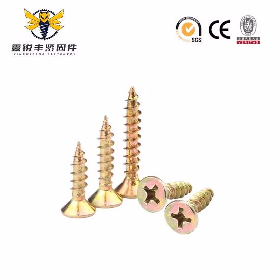 Into Wood Wholesale DIN7505 Yellow White Zinc Plated Torx Pozi Phillips Double Csk Flat Head Harden 6X55 3.5X30 MDF Stainless Wood Furniture Chipboard Screw